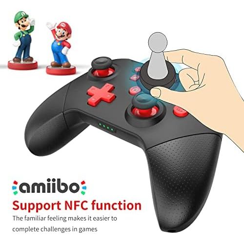  [아마존베스트]GCHT GAMING Wireless Pro Controller for Nintendo Switch/Switch Lite with Wake Up, NFC, Turbo, Gyro Axis, Dual Shock Support PC, Pro Controllers Compatible Nintendo Switch/Switch Lite/PC (Black