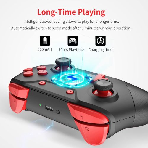  [아마존베스트]GCHT GAMING Wireless Pro Controller for Nintendo Switch/Switch Lite with Wake Up, NFC, Turbo, Gyro Axis, Dual Shock Support PC, Pro Controllers Compatible Nintendo Switch/Switch Lite/PC (Black