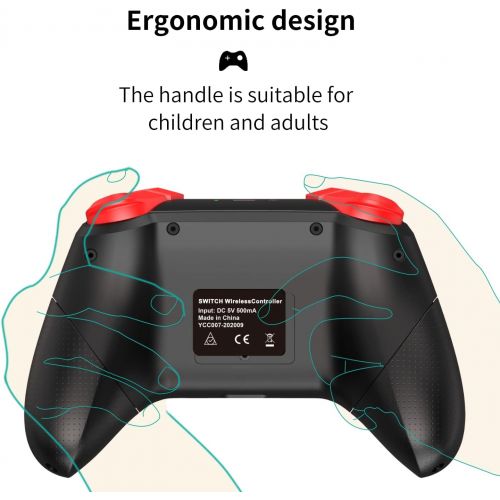  [아마존베스트]GCHT GAMING Wireless Pro Controller for Nintendo Switch/Switch Lite with Wake Up, NFC, Turbo, Gyro Axis, Dual Shock Support PC, Pro Controllers Compatible Nintendo Switch/Switch Lite/PC (Black