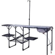 GCI OUTDOOR Master Cook Station | Portable Folding Kitchen Table with Soft Shell Sink, Heat Resistant Tabletop & Telescoping Lanter Pole, Perfect for Camping Trips