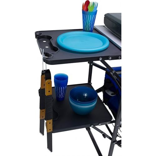  GCI OUTDOOR Master Cook Station | Portable Folding Kitchen Table with Soft Shell Sink, Heat Resistant Tabletop & Telescoping Lanter Pole, Perfect for Camping Trips