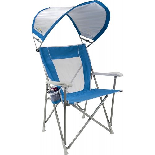  GCI Outdoor Waterside SunShade Folding Captains Beach Chair with Adjustable SPF Canopy