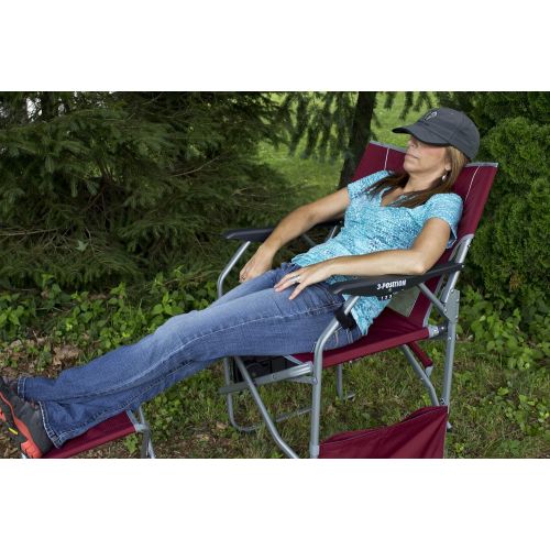  GCI Outdoor 3-Position Reclining Directors Chair, Side Table, and Ottoman