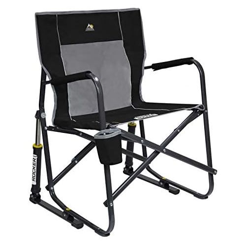  GCI Outdoor Freestyle Rocker Portable Rocking Chair & Outdoor Camping Chair, Black