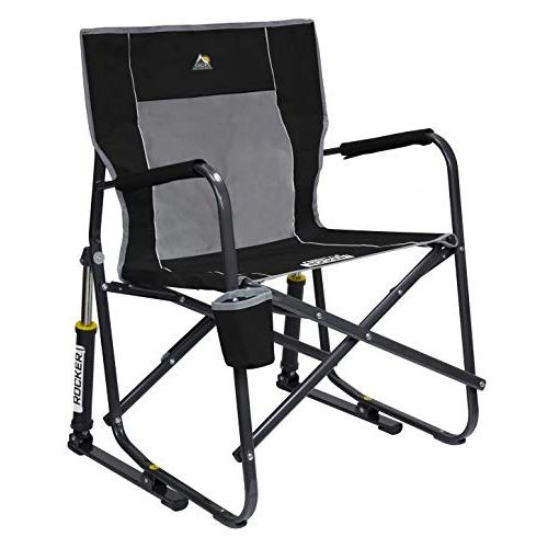  GCI Outdoor Freestyle Rocker Portable Rocking Chair & Outdoor Camping Chair, Black