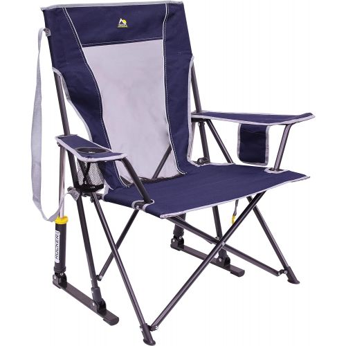  GCI Outdoor Comfort Pro Rocker Collapsible Rocking Chair & Outdoor Camping Chair, Indigo