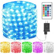 [아마존 핫딜]  [아마존핫딜]GDEALER 100 Led 16 Colors String Lights Multi Color Change String Lights Remote Fairy Lights with Timer 33ft Firefly Twinkle Lights for Bedroom Party Wedding Halloween Christmas De