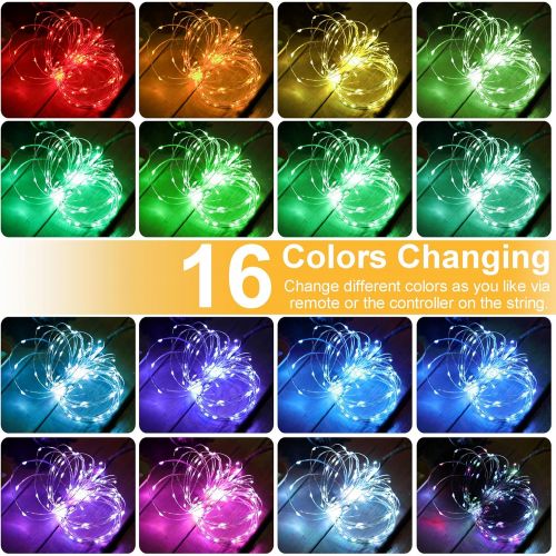  [아마존 핫딜]  [아마존핫딜]GDEALER 100 Led 16 Colors String Lights Multi Color Change String Lights Remote Fairy Lights with Timer 33ft Firefly Twinkle Lights for Bedroom Party Wedding Halloween Christmas De