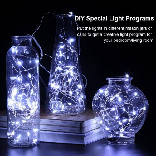  [아마존 핫딜]  [아마존핫딜]GDEALER 4 Pack 16.4 Feet 50 Led Fairy Lights Battery Operated with Remote Control Timer Waterproof Copper Wire Twinkle String Lights for Bedroom Indoor Outdoor Wedding Dorm Decor C