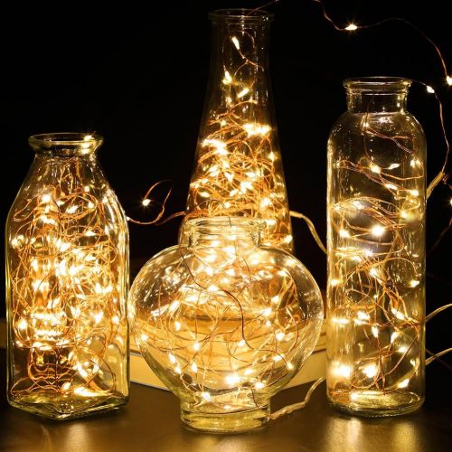  [아마존 핫딜]  [아마존핫딜]GDEALER GDEAER TS11 4 Pack 16.4 Feet 50 Led Fairy Lights Battery Operated with Remote Control Timer Waterproof Copper Wire Twinkle String Lights for Bedroom Indoor Outdoor Wedding Dorm Dec