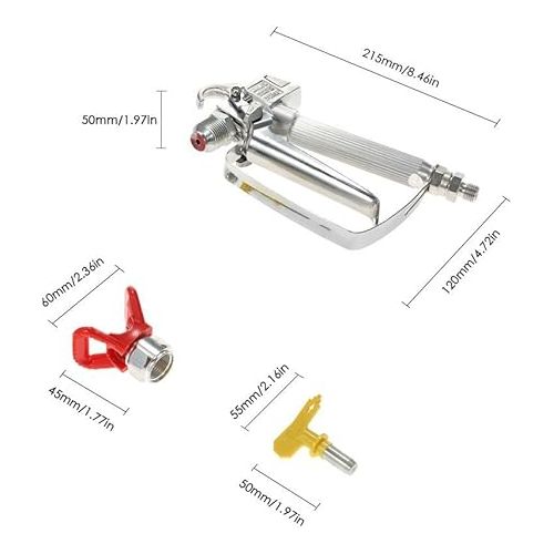  GDHXW W-078 Airless Paint Spray Gun High Pressure 3600 PSI 517 TIP with 10 Inch Extension Pole for Airless Spraying Machine