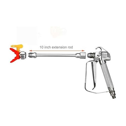  GDHXW W-078 Airless Paint Spray Gun High Pressure 3600 PSI 517 TIP with 10 Inch Extension Pole for Airless Spraying Machine