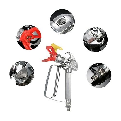  GDHXW W-078 Airless Paint Spray Gun High Pressure 3600 PSI 517 TIP with 10 Inch Extension Pole for Airless Spraying Machine