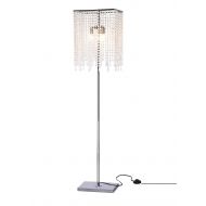 GDLMA Silver Crystal Raindrop Floor Lamp for Bedroom,Living Room,Girls Room or Wedding Gift