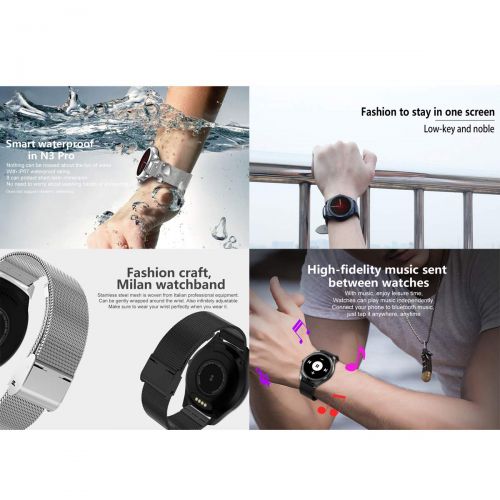  GDLXL Fitness Armband Farbbildschirm mit Pulsmesser Fitness Tracker Wasserdicht Aktivitatstracker Schrittzahler Pulsuhren Smart Watch fuer Herren Damen,Silver