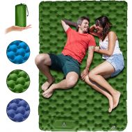 GDPETS Double Camping Sleeping Pads, Extra-Wide 47 inch Camping Mattress 2 Person Sleeping Pad for Camping Built-in Pump - Portable Waterproof Self Inflatable Air Mattress - Olive Green