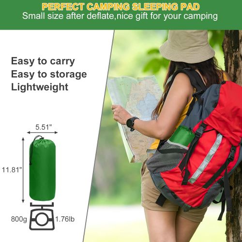  GDPETS Sleeping Pad Camping Mattress Mat - Ultralight Sleeping Pad for Camping - 4 Inch Thick Waterproof Air Mattress Camping self Inflating Sleeping Pad Mat (Green)