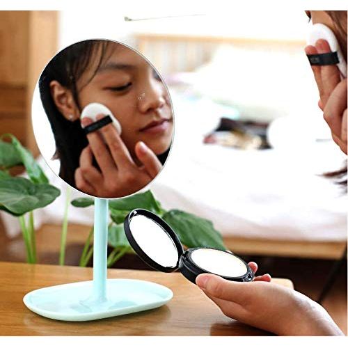  GDZFY Rotatable Makeup Mirror,Desktop Portable Cosmetic Mirror High-Definition Clarity Free Standing Detachable Bathroom Mirror-G 20x24cm(8x9inch)