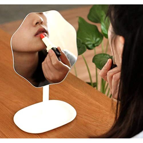  GDZFY Rotatable Makeup Mirror,Desktop Portable Cosmetic Mirror High-Definition Clarity Free Standing Detachable Bathroom Mirror-G 20x24cm(8x9inch)