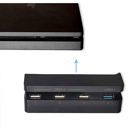  [아마존베스트]GDreamer Dobe Slim PS4 USB Hub 4 Port Expansion (USB 3.0 x1 + USB 2.0 x3) for Sony PlayStation 4 Slim Console