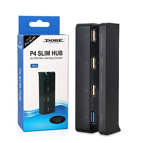  [아마존베스트]GDreamer Dobe Slim PS4 USB Hub 4 Port Expansion (USB 3.0 x1 + USB 2.0 x3) for Sony PlayStation 4 Slim Console