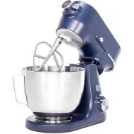 GE Tilt-Head Electric Stand Mixer | 7-Speed, 350-Watt Motor | Includes 5.3-Quart Bowl, Flat Beater, Dough Hook, Wire Whisk & Pouring Shield | Countertop Kitchen Essentials | Sapphire Blue