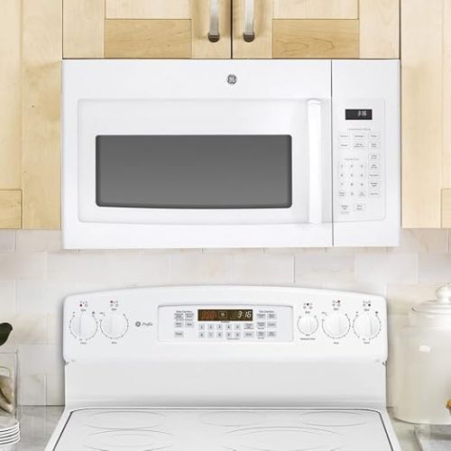  GE JVM3160DFWW 1.6 Cu. Ft. Over-the-Range Microwave Oven White Bundle with Premium 2 YR CPS Enhanced Protection Pack