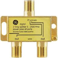 [아마존베스트]GE Pro Digital 2-Way Coaxial Splitter, Works with HDTV, Amplifiers, Amplified Antennas, RG6 Coax Compatible, 5-2500 Mhz Range, Corrosion Resistant, Gold Plated Connectors, 33526