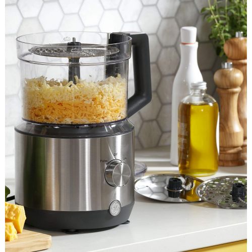  GE Food Processor 12 Cup Complete With 3 Feeding Tubes & Stainless Steel Accessories - 3 Discs + Dough Blade 3 Speed Great for Shredded Cheese, Chicken & More Kitchen Essentials 55