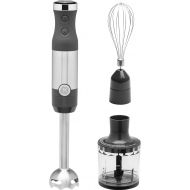 GE Immersion Blender Handheld Blender for Shakes, Smoothies, Baby Food & More Includes Whisk & Blending Jar 2-Speed Interchangeable Attachment for Easy Clean 500 Watts Stainless St