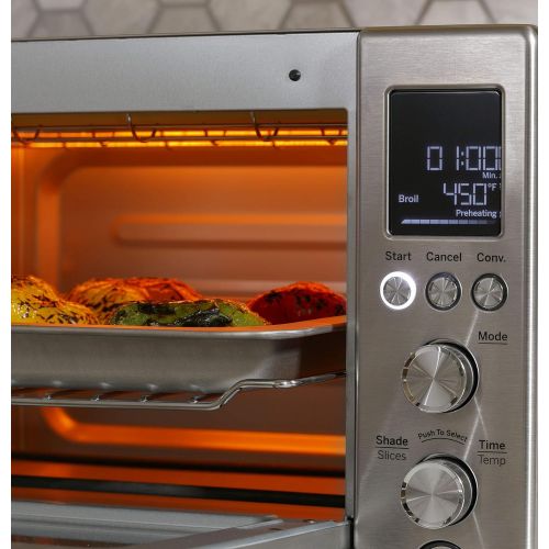  [아마존베스트]GE Quartz Convection Toaster Oven, Large Capacity Fits 9x13 Baking Pan, Rapid Quartz Heating Element, 7 Cook Modes of Toast, Bake, Broil, Bagel, Pizza, Roast & Keep Warm, Stainless