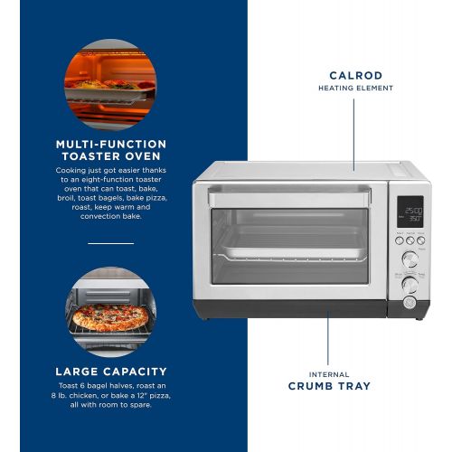  GE Convection Toaster Oven Calrod Heating Technology Large Capacity Toaster Oven Complete With 7 Cook Modes & Oven Accessories Countertop Kitchen Essentials 1500 Watts Stainless St