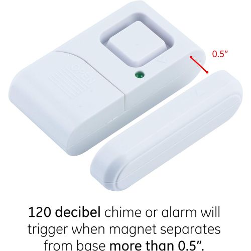  [아마존베스트]GE 45115 Personal Security Window/Door, 2-Pack, DIY Protection, Burglar Alert, Wireless Chime/Alarm, Easy Installation, Ideal for Home, Garage, Apartment, Dorm, RV and Office, Whit