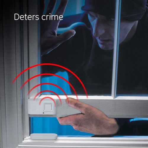  [아마존베스트]GE 45115 Personal Security Window/Door, 2-Pack, DIY Protection, Burglar Alert, Wireless Chime/Alarm, Easy Installation, Ideal for Home, Garage, Apartment, Dorm, RV and Office, Whit