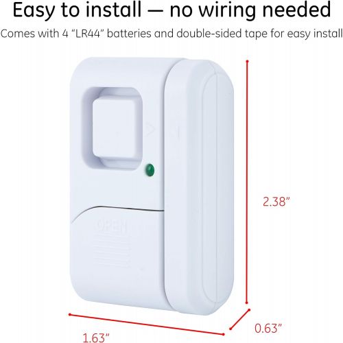  [아마존베스트]GE Personal Security Window/Door, 12-Pack, DIY Protection, Burglar Alert, Magnetic Sensor, Off/Chime/Alarm, Easy Installation, Ideal for Home, Garage, Apartment, Dorm, RV and Offic