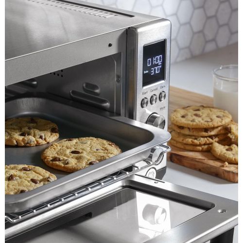  [아마존베스트]GE Quartz Convection Toaster Oven, Large Capacity Fits 9x13 Baking Pan, Rapid Quartz Heating Element, 7 Cook Modes of Toast, Bake, Broil, Bagel, Pizza, Roast & Keep Warm, Stainless