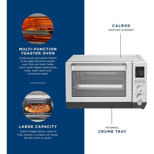  [아마존베스트]GE Calrod Convection Toaster Oven, Large Capacity Fits 9x13 Baking Pan, 7 Cook Modes of Toast, Bake, Broil, Bagel, Pizza, Roast & Keep Warm, Includes Baking Rack, Pan, Tongs & Drip
