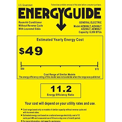  GE AEM06LX 19 Window Air Conditioner with 6050 Cooling BTU, Energy Star Qualified in Light Cool Gray