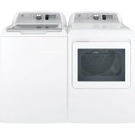 GE Products GE White Top Load Laundry Pair with GTW685BSLWS 27 Washer and GTD65EBSJWS 27 Electric Dryer