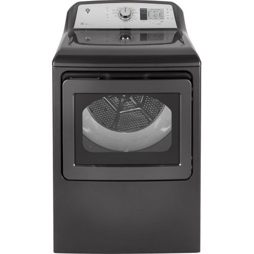  GE Products GE Grey Top Load Laundry Pair with GTW685BPLDG 27 Washer and GTD65GBPLDG27 Gas Dryer