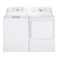 GE White Laundry Pair with GTW330ASKWW 27 Top Load Washer and GTD33EASKWW 27 Front Load Electric Dryer