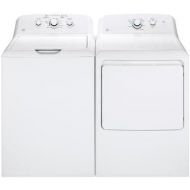 GE White Laundry Pair with GTW330ASKWW 27 Top Load Washer and GTX33EASKWW 27 Front Load Electric Dryer