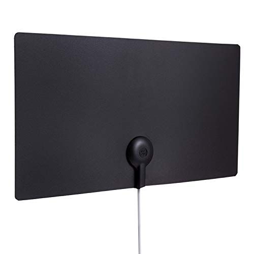  [아마존베스트]GE Ultra Edge Indoor TV Antenna, Slim Home Decor Reversible Black White, 4K 1080P VHF UHF, Long Range Antenna, Digital, HDTV Antenna, Smart TV Compatible, 6Ft Coaxial Cable, 11264