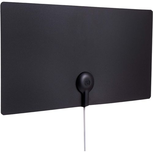  [아마존베스트]GE Ultra Edge Indoor TV Antenna, Slim Home Decor Reversible Black White, 4K 1080P VHF UHF, Long Range Antenna, Digital, HDTV Antenna, Smart TV Compatible, 6Ft Coaxial Cable, 11264