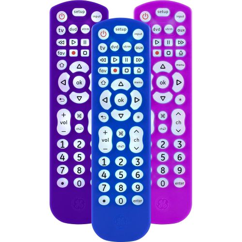  [아마존베스트]GE Backlit Universal Remote Control for Samsung, Vizio, LG, Sony, Sharp, Roku, Apple TV, RCA, Panasonic, Smart TV, Streaming Players, Blu-Ray, DVD, 4-Device, Blue, 45764