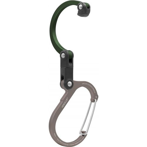  GEAR AID HEROCLIP Carabiner Clip and Hook (Medium) for Camping, Backpack, and Garage, Forest Green
