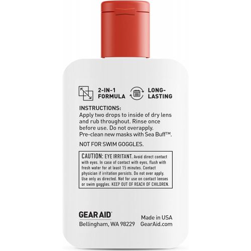  [아마존베스트]Gear Aid Sea Drops Anti-Fog and Cleaner for Dive and Snorkel Masks, 1.25 fl oz