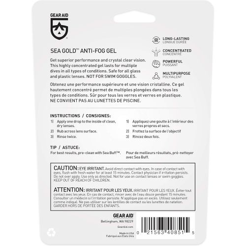  [아마존베스트]Gear Aid Sea Gold Anti-fog Gel Coating for SCUBA Dive Masks, 1.25 oz