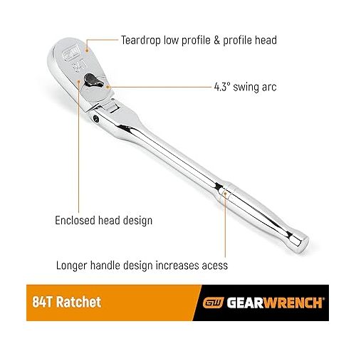  GEARWRENCH 4 Pc. Flex Handle RATCHET SET, 84T - 81230A-07