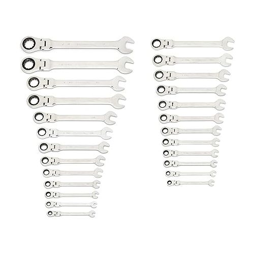  GEARWRENCH 25-Pc. Flex Combination Ratcheting Wrench Set, SAE/MM - 86730